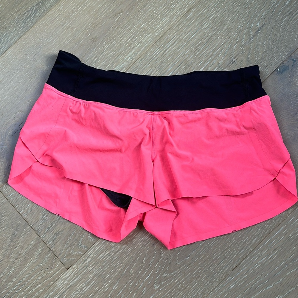 lululemon athletica Hot Pink and Black Layered Running Shorts